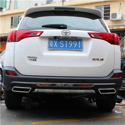 Rear Bumper Подходит для Toyota RAV4 RAV-4 2013- Передний+ задний бампер диффузор бамперы для губ защитная накладка ABS хромированная отделка 2PES - Цвет: Rear Bumper
