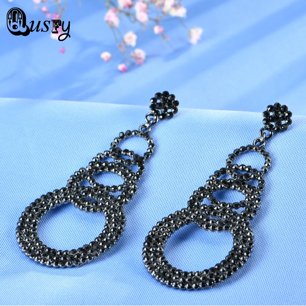 Круглый Форма люстра австрийского хрусталя посеребренные длинные Длинные