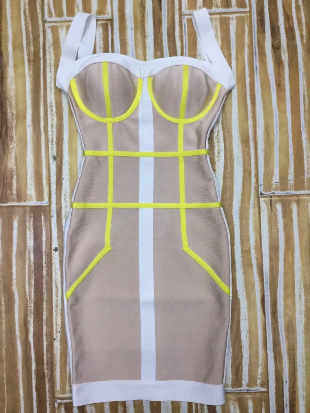 

High Quality Sexy Backless Patchwork Bandage Dress 2018 Knitted Elastic Party Dress