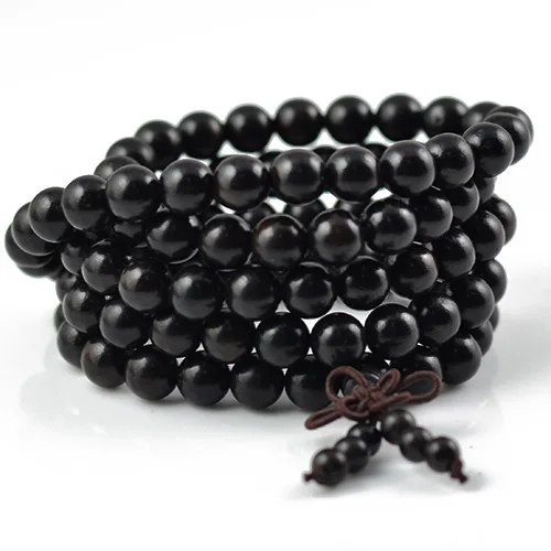 SEA MEW модные бусины Будды подлинный эбеновый ручной Розарий браслет для женщин