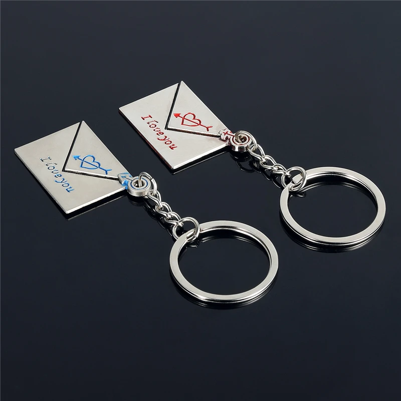 1 пара Горячая Распродажа влюбленный конверт металлические брелки для ключей