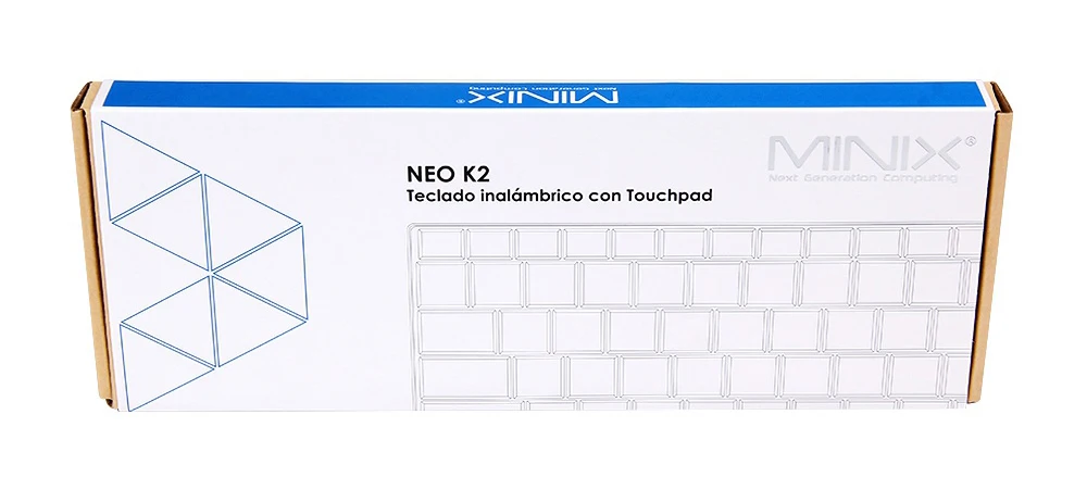 Оригинальная беспроводная клавиатура MINIX NEO K2 с крышкой из нержавеющей стали и сенсорной панелью, предназначенной для ТВ-приставок, ПК под управлением ОС Windows