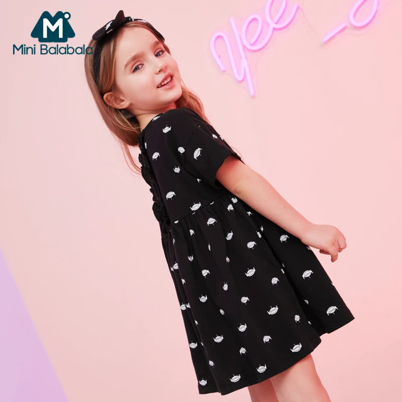 MinibalabalaGirls/платье 2019 г. Новая летняя одежда для детей Детское свободное хлопковое