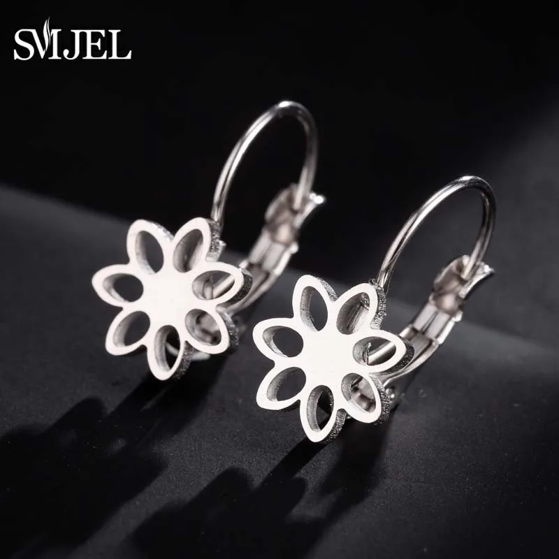 Женские серьги SMJEL из нержавеющей стали элегантные маленькие круглые ювелирные