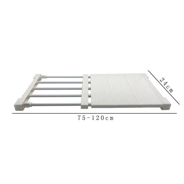 White 24x(75-120)cm Sqinans, регулируемый органайзер для шкафа, держатели для шкафа для ванной, кухонная полка для хранения, полка гардероба, настенная кухонная полка - Цвет: White 24x(75-120)cm