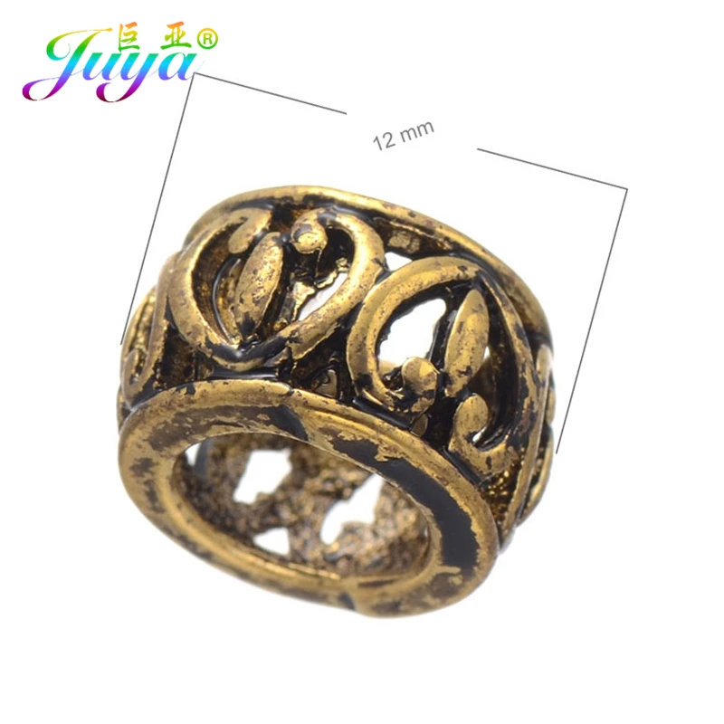 Бисер для рукоделия Juya 12 мм античные золотые с большим отверстием|stone beads|natural stone