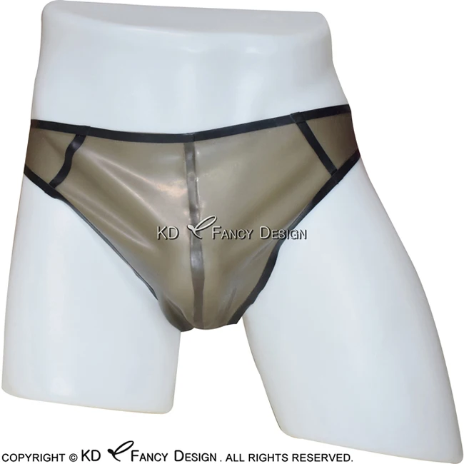 trans black w black Прозрачные черные с черными сексуальные atex трусы с мешочком Резиновые под брюки нижнее белье штаны трусы DK-0114 - Цвет: trans black w black