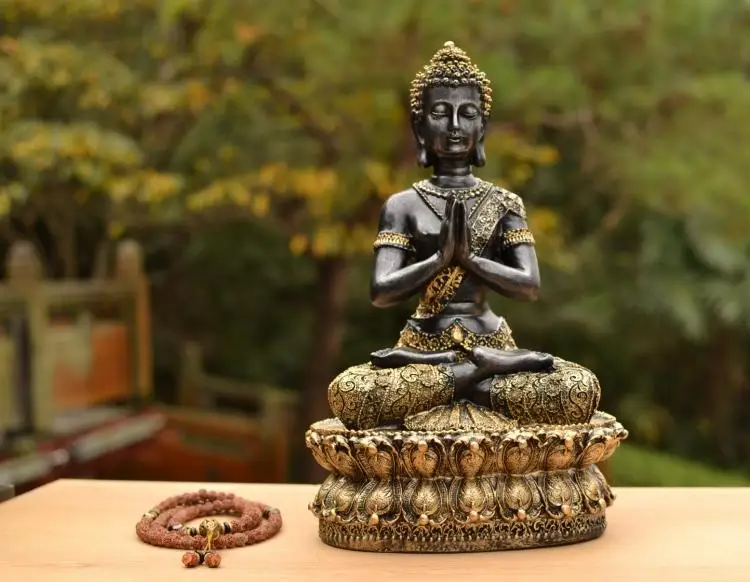 Wholesale Buddhist supplies # home good decorative Buddha art -2019 Southeast Asia Lotus Praying Sitting statue | Дом и сад