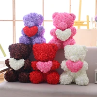 artificial flowers rose teddy bear multicolor plastic foam model toy girlfriend valentines day gift birthday party decoration