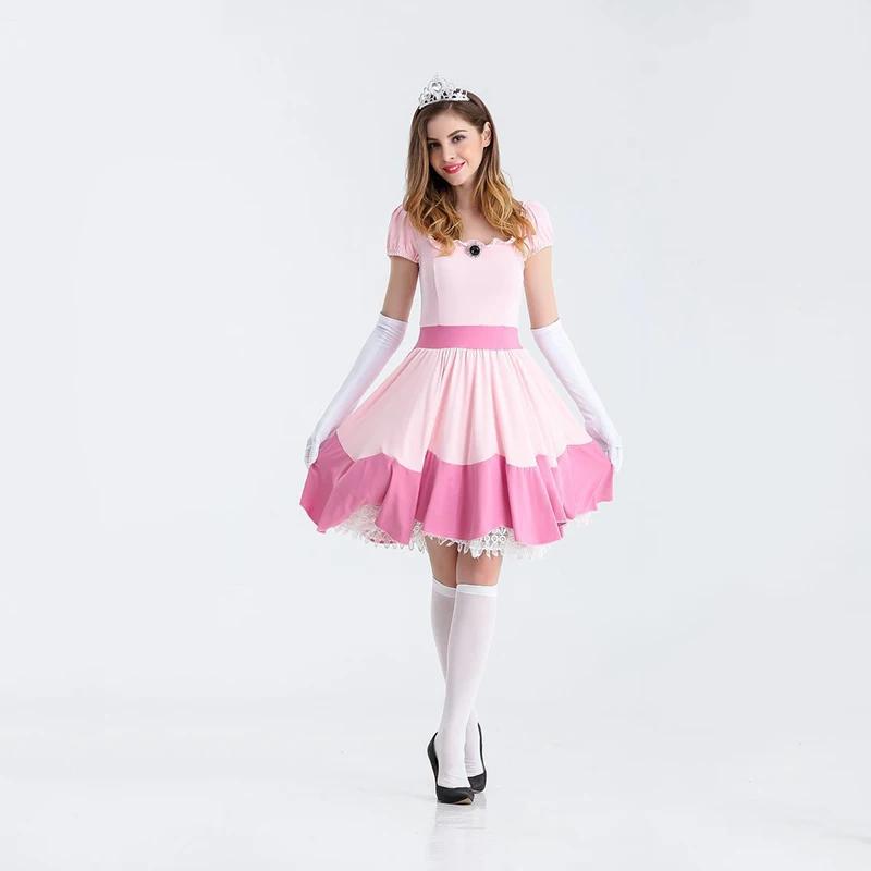 Женское платье для косплея Kawaii розовое готическое лолиты костюм принцессы на