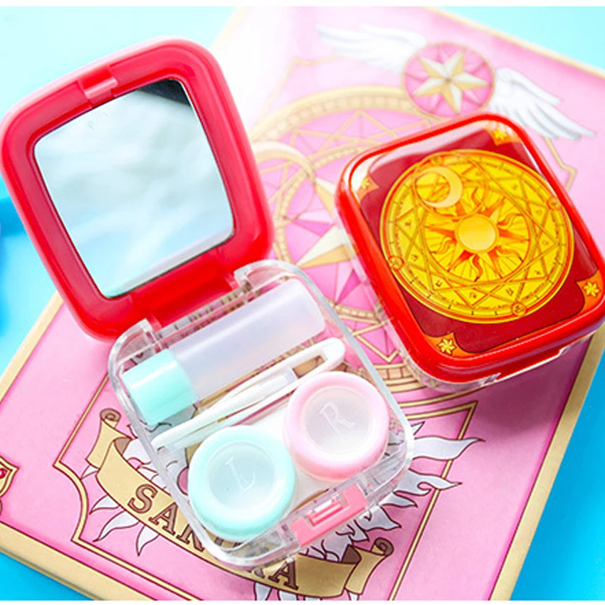 Японский аниме Cardcaptor искатель карт Sakura CLOW карты контактные линзы очки коробка для кормящих с зеркалом косплей реквизит