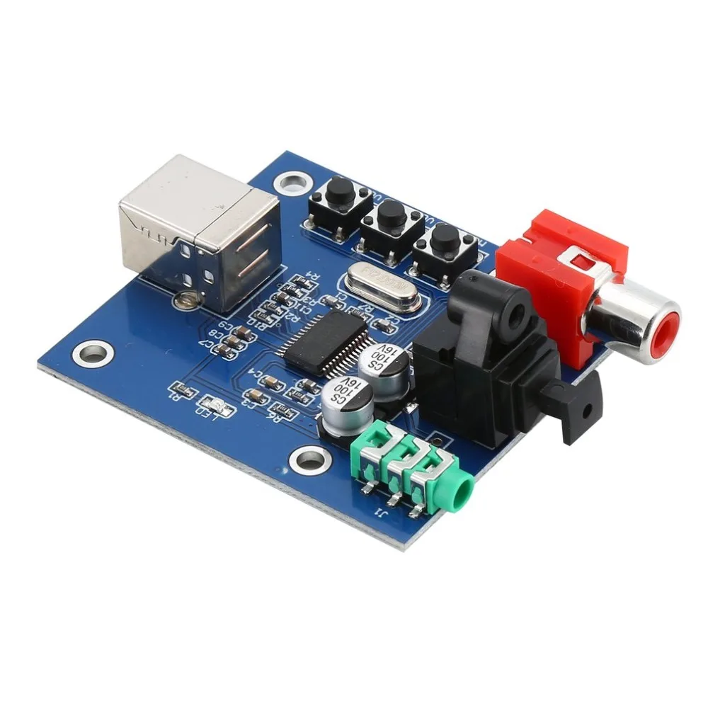 PCM2704 Audio DAC USB to S/PDIF Sound Card HIFI DAC Decoder Board 3.5mm Analog Coaxial Optical 16bit 32KHz/44.1KHz/48KHz A8-10