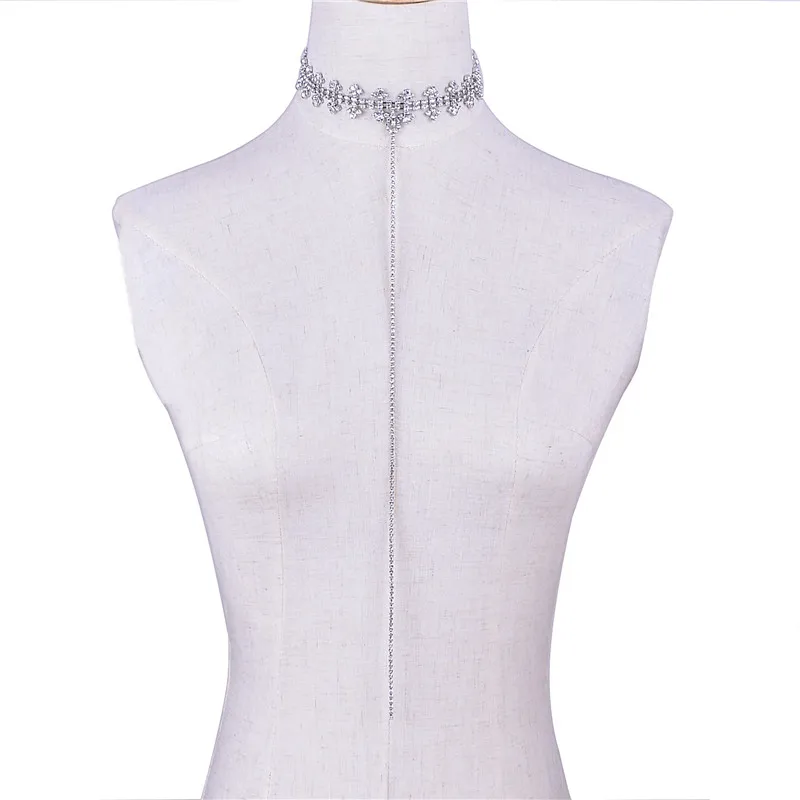 [JIMORE] Цветок Shaped Сияющий Rhinestone Себе Ожерелье Collares Mujer Долго Кисточкой женщин
