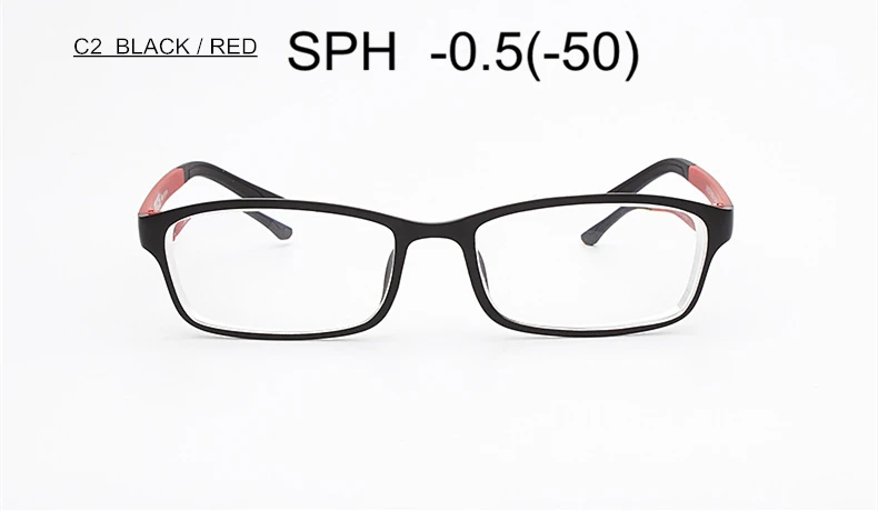 C2 (-0.5) SUMONDY SPH-0,5 до-6,0 очки для близорукости для мужчин и женщин модный бренд TR90 оправа Очки для близоруких с диоптрией F168 - Цвет оправы: C2 (-0.5)