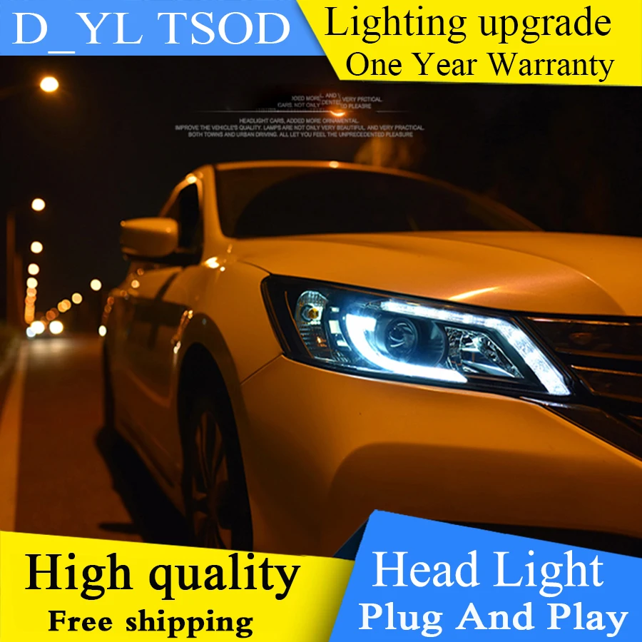 Для Honda For Accord Светодиодная лента фара биксеноновый прожектор линза 20142015 2016 года