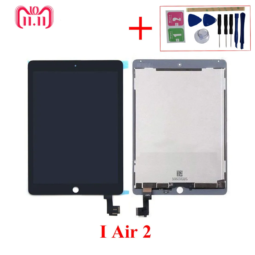 Класс А + 9 7 &quotЖК дисплей для Apple Tablet PC iPad 6 Air 2 A1567 A1566 ЖК кодирующий преобразователь