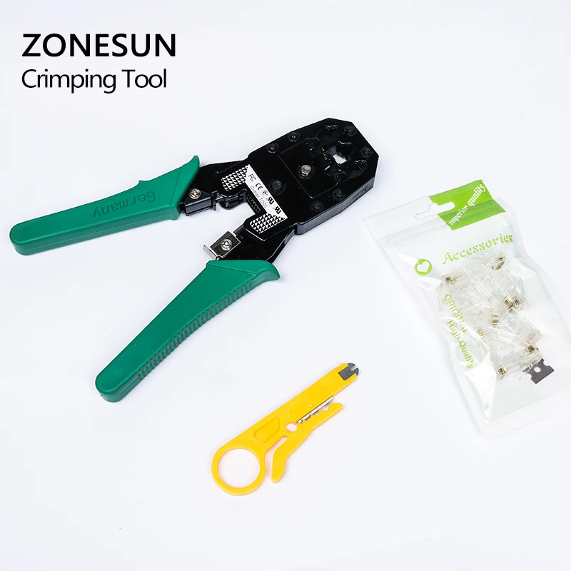 Обжимной инструмент ZONESUN RJ45 RJ11 4P4C 4P2C для проводов обжимной ПК ручной обжима