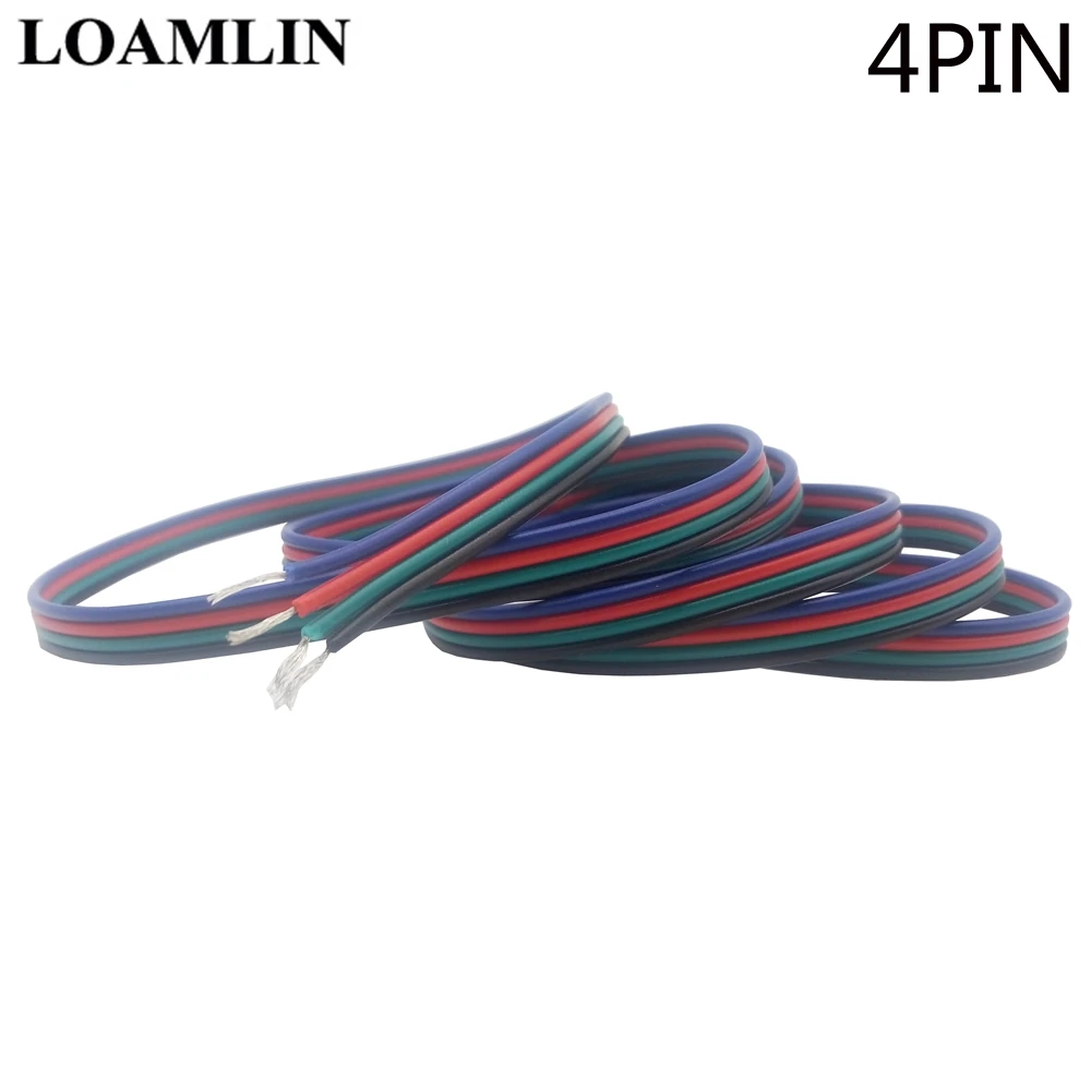 Светодиодная лента 22AWG 4 контактный кабель 5 м/10 м/20 м/50 м/100 м Удлинительный провод