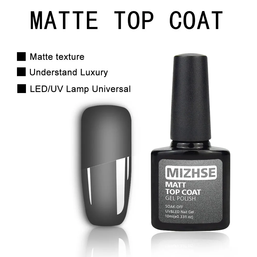 Топ для ногтей MIZHSE 10 мл Базовое покрытие матовый лак Esmalte Перманентный УФ