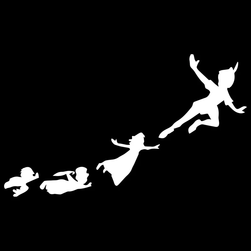 17.1cm*10cm Peter Pan &amp Gang Flying Fashion Car-Styling Stickers Decals Black/Silver S3-6584 | Автомобили и мотоциклы