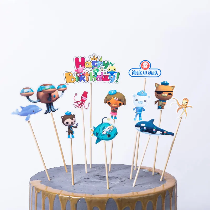 Cake Topper-6 1set/pack Disney Forzen Happy Birthday Party Cake Topper Kids Favors Decorate Cupcake Toppers With Sticks Baby Shower Supplies - Цвет: Cake Topper-6