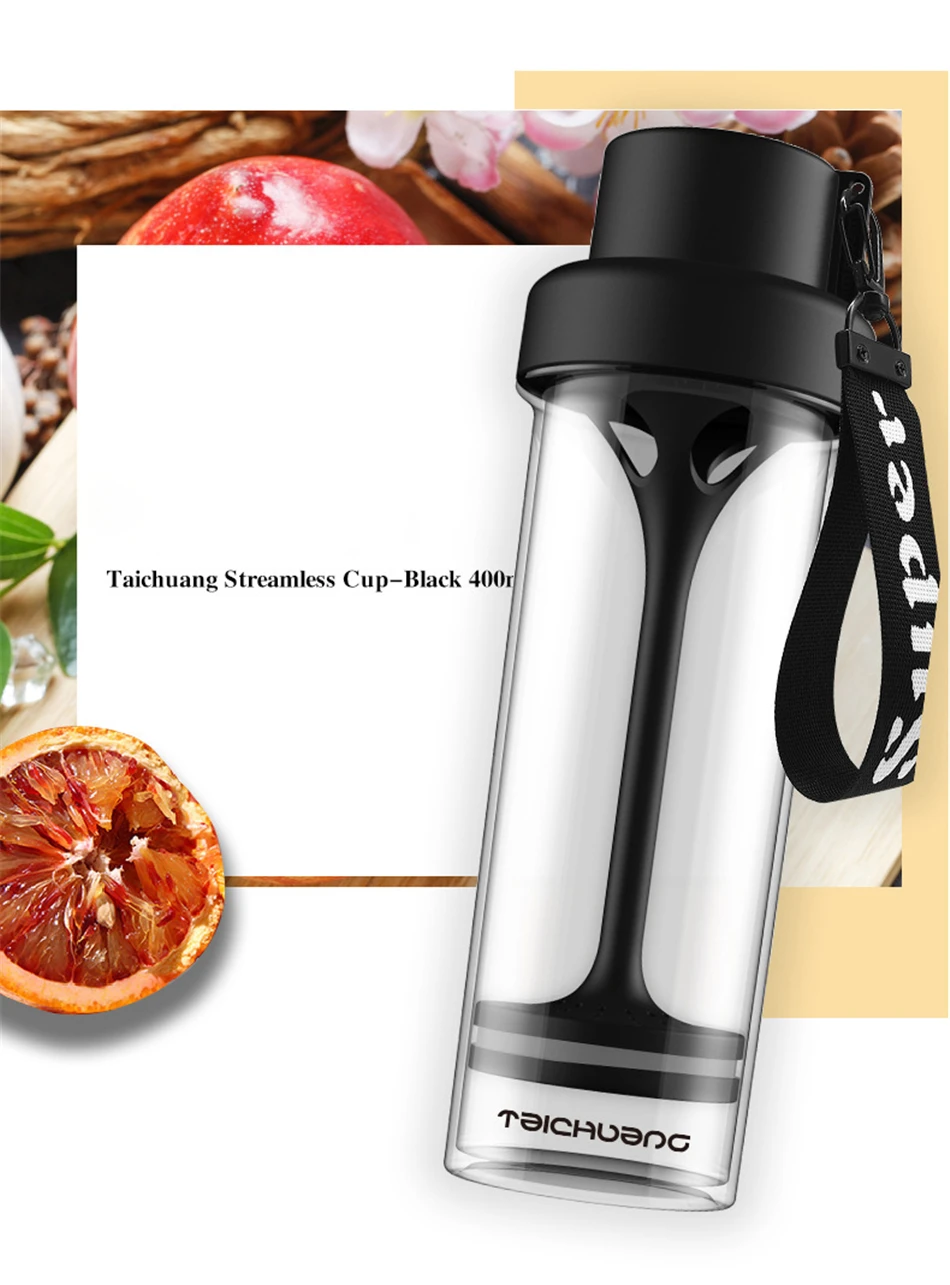 BAISPO 400 мл бутылка для лимонной воды BPA Бесплатный чай чашка Фрукты кружка Infuser сок шейкер Спорт для туристического похода портативные бутылки для воды