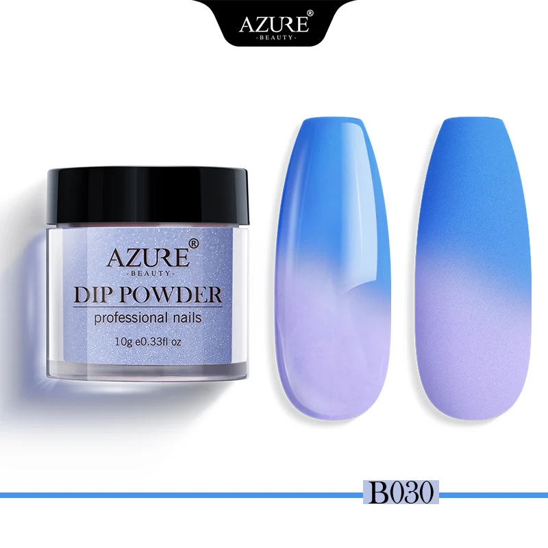 Azure beauty термальный матовый эффект погружения порошок градиент ногтей Dip блеск натуральный сухой для украшения ногтей 6 различных цветов - Цвет: B030