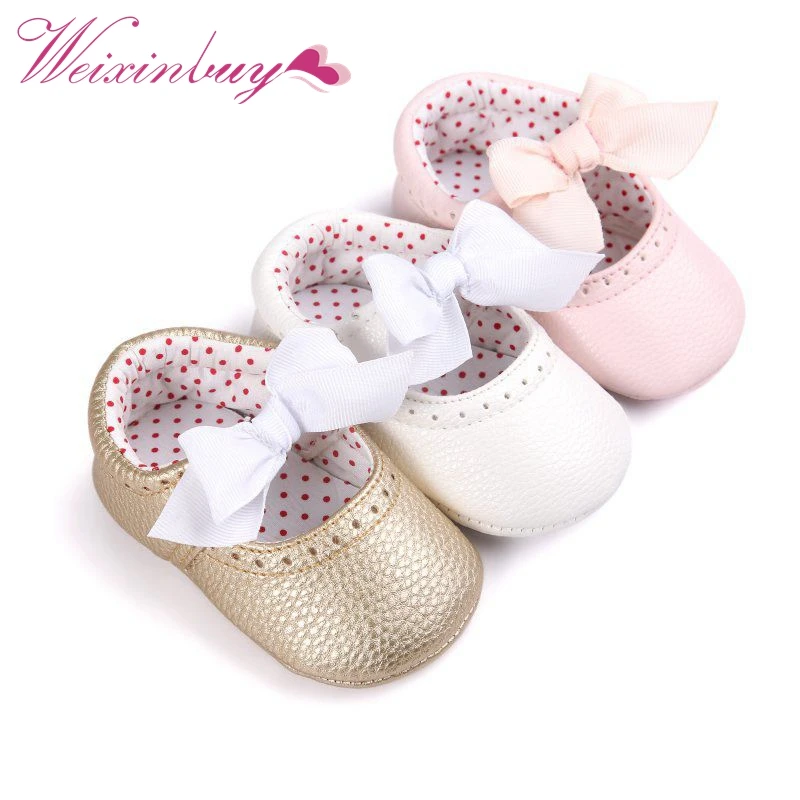 

2019 Newborn Baby Moccasin Shoes Soft Bottom PU Leather Toddler First Walkers