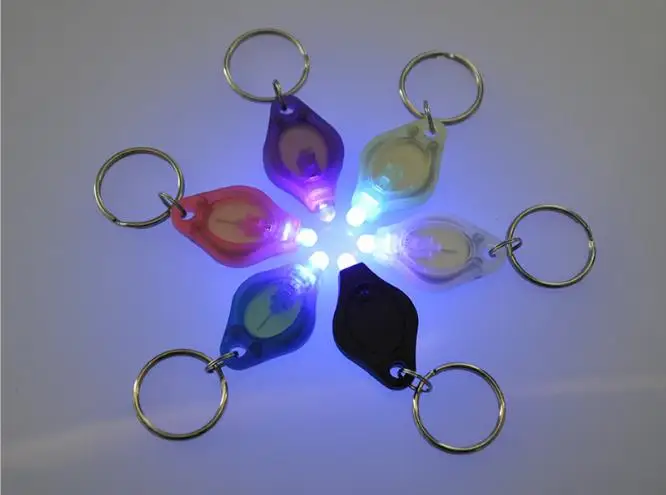 Бесплатная доставка 400 шт./лот цветной микро светильник светодиодный брелок УФ