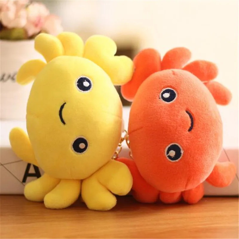 

1PCS Mini Plush Crabs Toy Small Pendant Girl Heart Soft Stuffed Crab Toys Holiday Wedding Gift For Kids 16CM Yellow/Orange