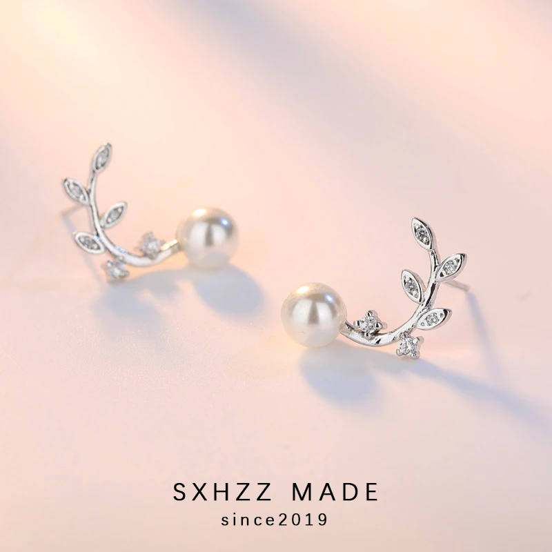 SXHZZ корейские жемчужные серьги изящные серьги-гвоздики белый круглый жемчуг
