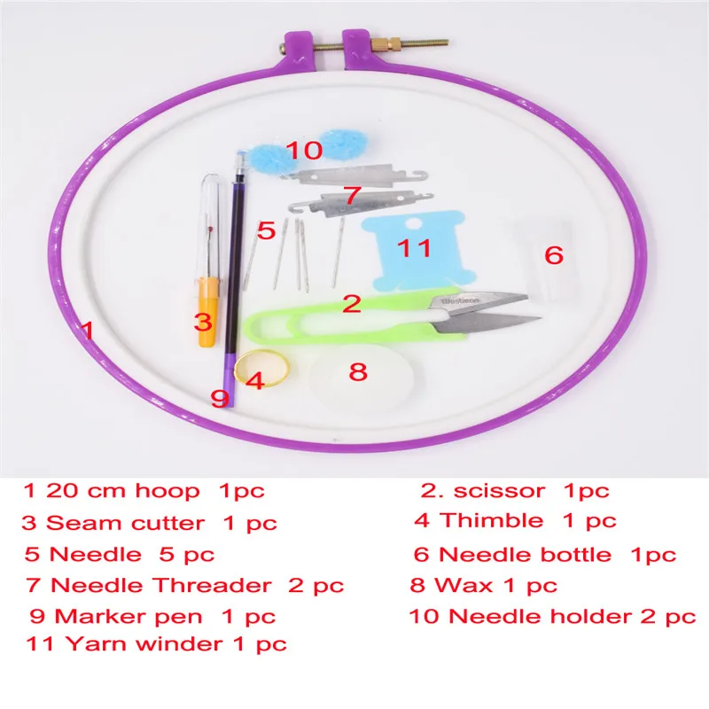 2016 новейшие китайские товары круглые вышитые Кольца 20 см наборы с ножницами