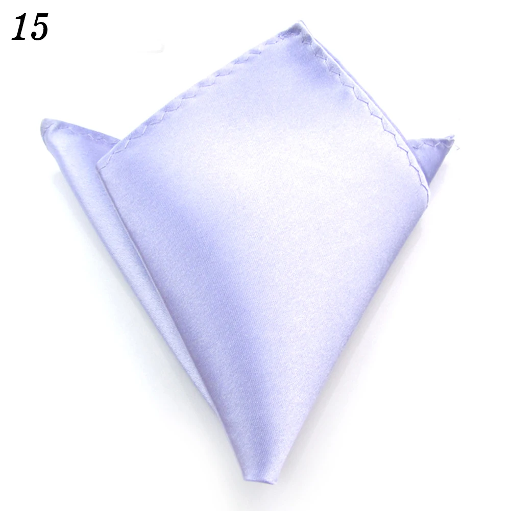 15 Новые 29 цветов мужские Hanky атласные однотонные простые костюмы Свадебный квадратный Карманный вечерние платок - Цвет: 15