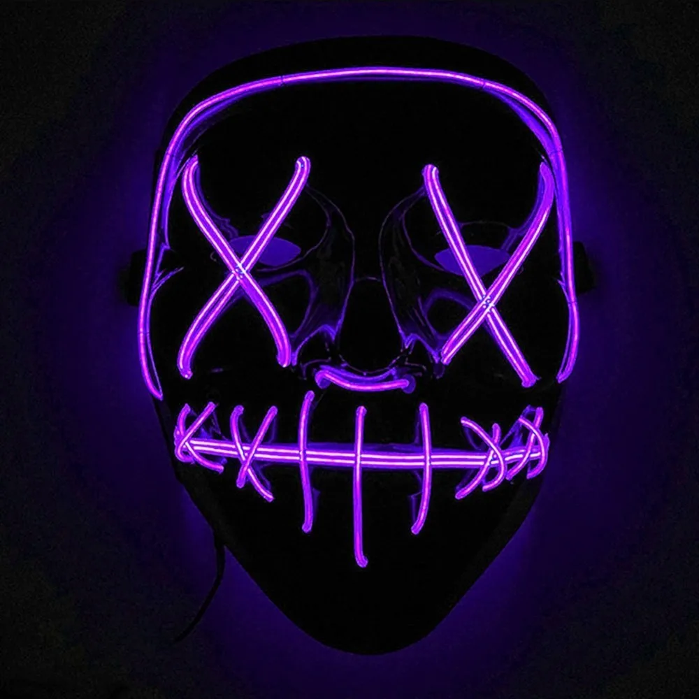 LED Light Mask Up Funny from The Purge Election Year Great for Festival Cosplay Halloween Costume Supplies Party Masks | Дом и сад