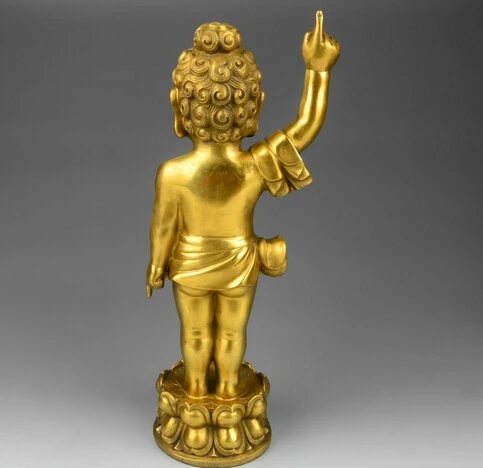 16 &quotТибет Буддизм Чистая латунь Медь храм буддийские мальчик статуя Будды