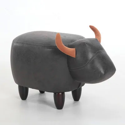 grey cow Креативные твердые деревянные табуреты для ног прекрасная обувь с изображением свинки табурет для хранения диванов - Цвет: grey cow