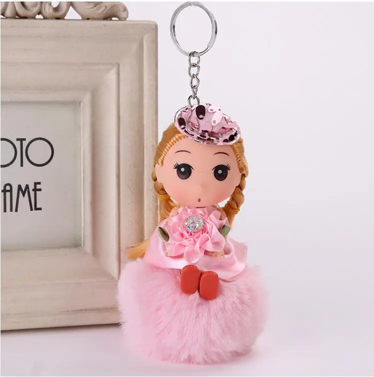 fashion Key Chains girls mini dolls plush and stuffed flower dress toys birthday gifts baby girl's first doll 18CM | Украшения и