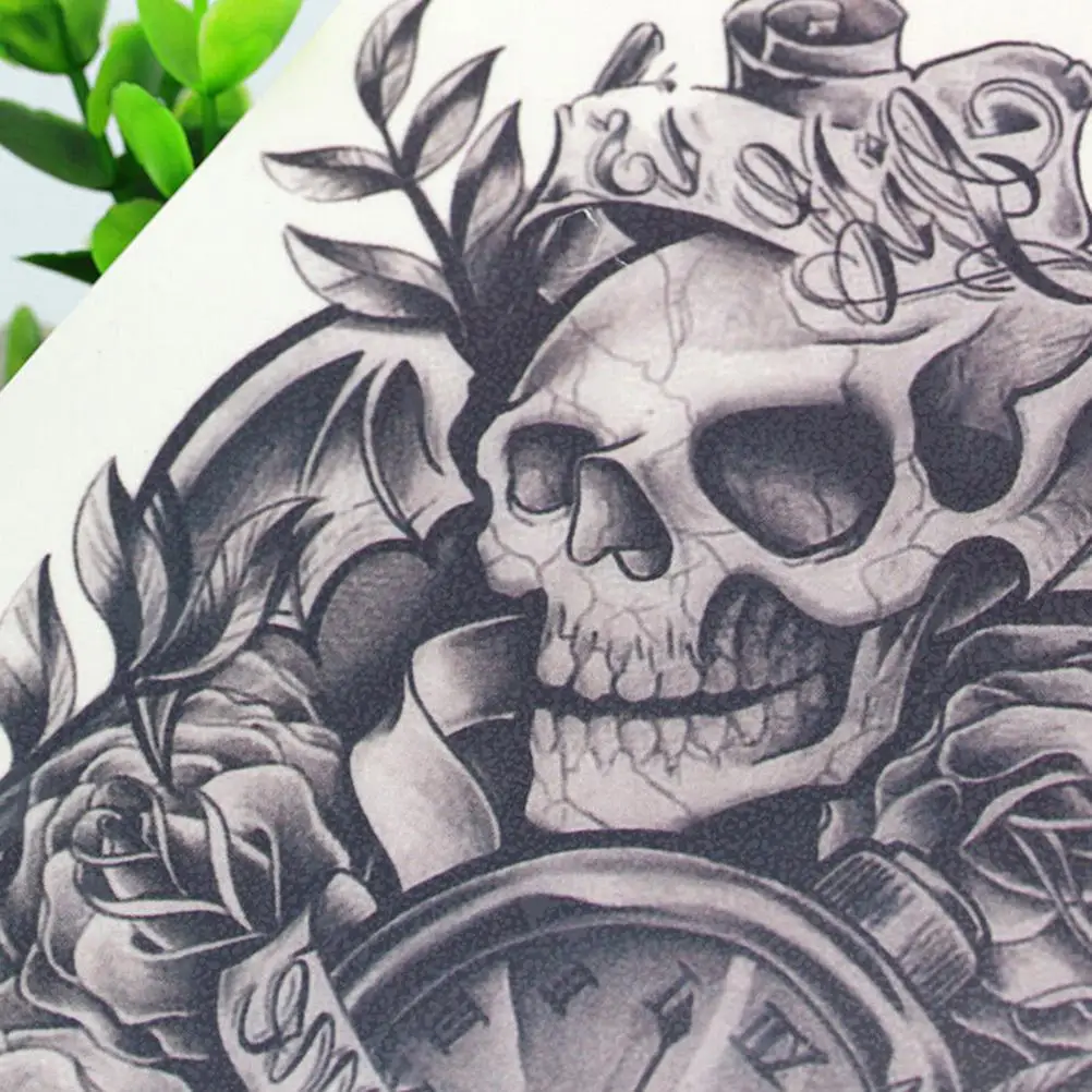 Татуировка на плечо череп смерти временная водостойкая|skull shoulder tattoo|fake arm sleeve
