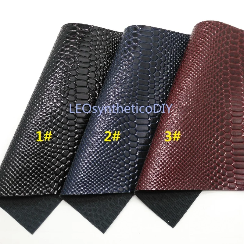 1PC 21X29CM Synthetic Letaher Faux Leather Sheets, Crocodile Grain PU Leather For Making Bows Accessories LEOsyntheticoDIY T109A