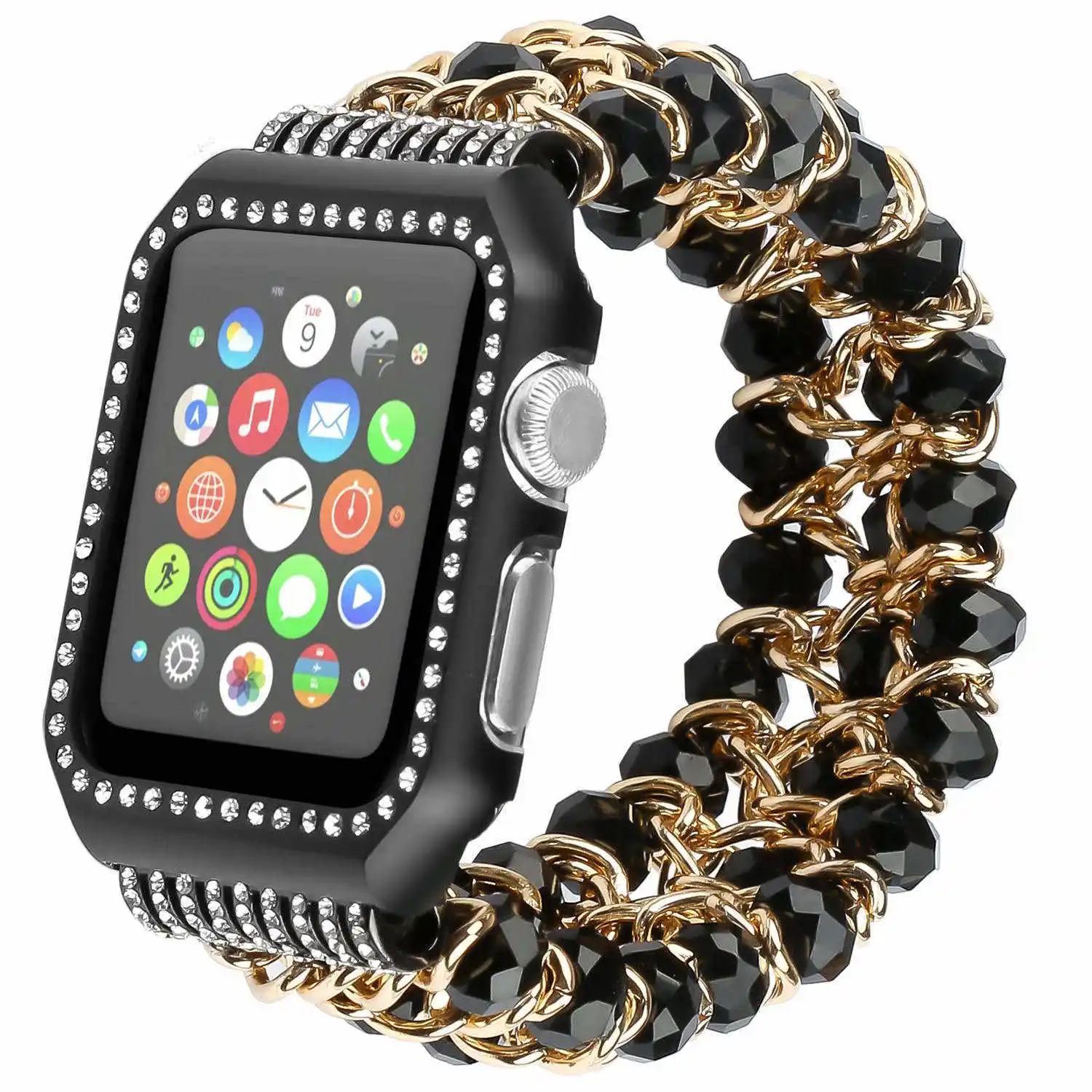 Браслет цепочка с бусинами DAHASE Jewel для часов Apple 38/42 мм ремешок на запястье iWatch Series