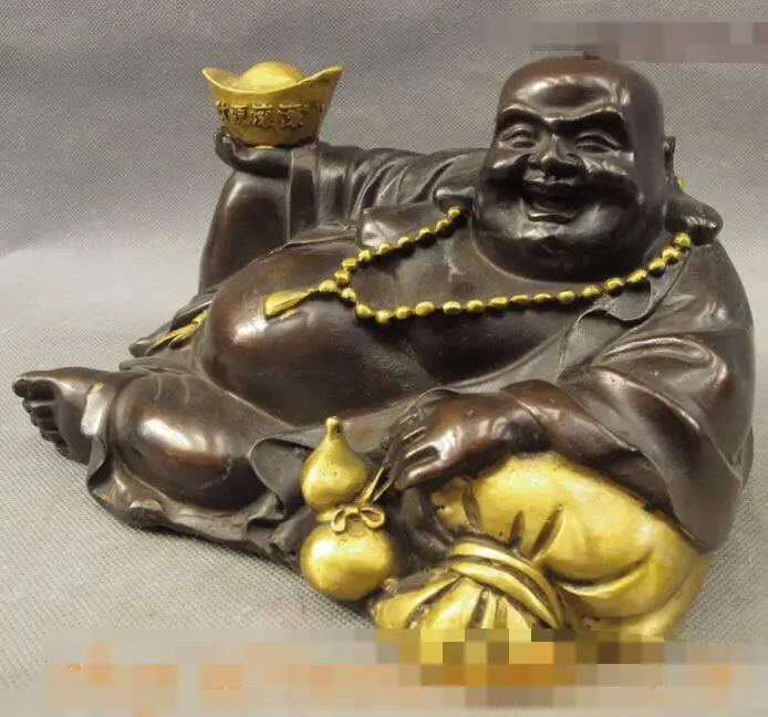 Yingfa S01319 народная китайская Бронзовая позолота Буддизм счастливый смех Maitreya