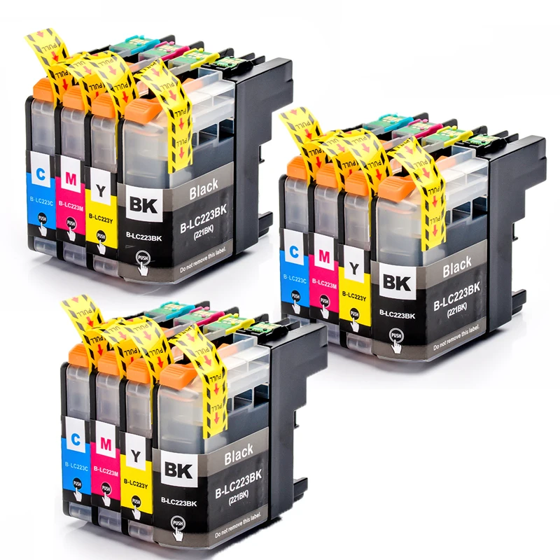 Картриджи для принтера XIJIN 12PK совместимы с Brother LC223 (LC221) MFC-J4420DW J4620DW J4625DW J5320DW J5620DW Market on.