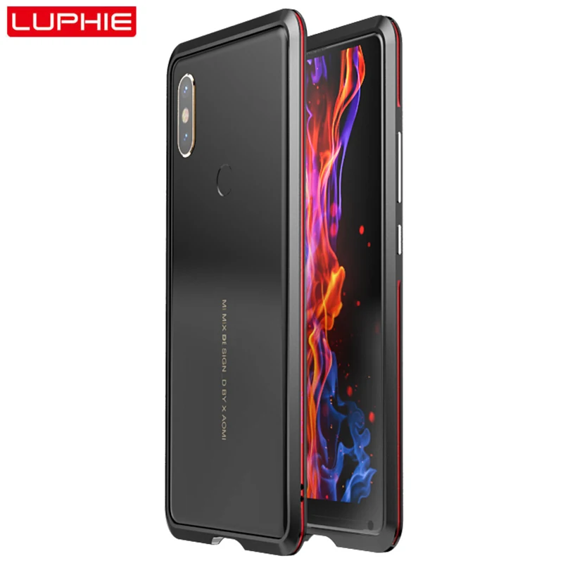 Ударопрочный чехол LUPHIE для Xiaomi Mi Mix 2S два цвета Алюминиевый металлический бампер |