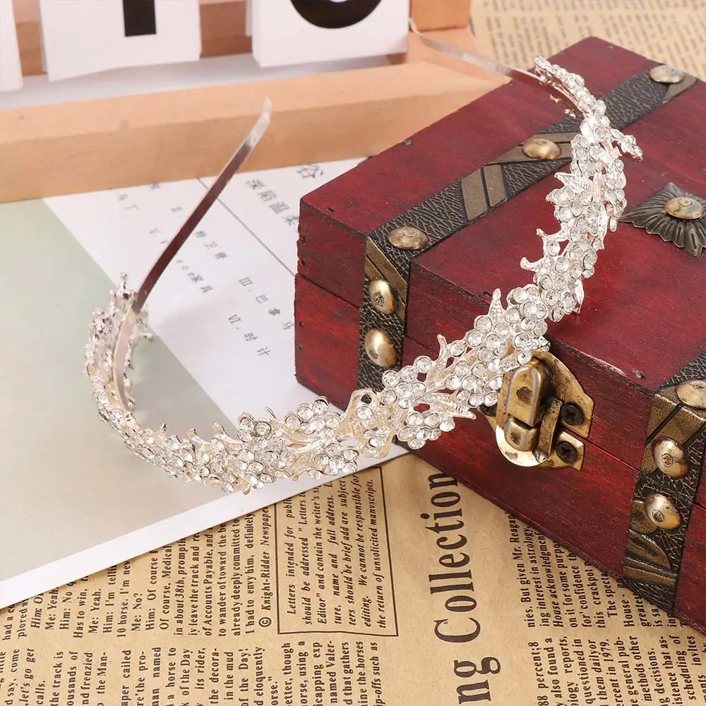 

Twinkling Full Crystal Rhinestone Flower Leaf Girl's Tiara Wedding Bridal Flower Hairbands Headband Jewelry Hair Accessories
