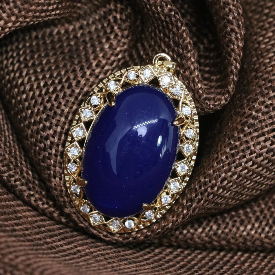 Горячая продажа синий овальный кулон имитация пчелиного воска синтетический lvor