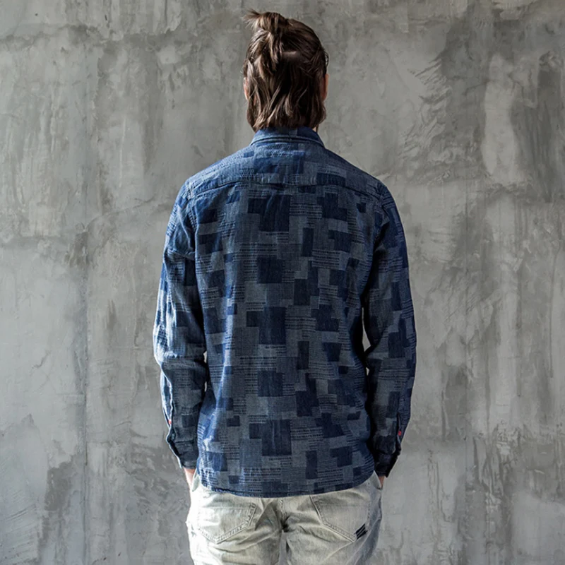 2017 брендовые новые мужские джинсовые рубашки Карго повседневные Модные