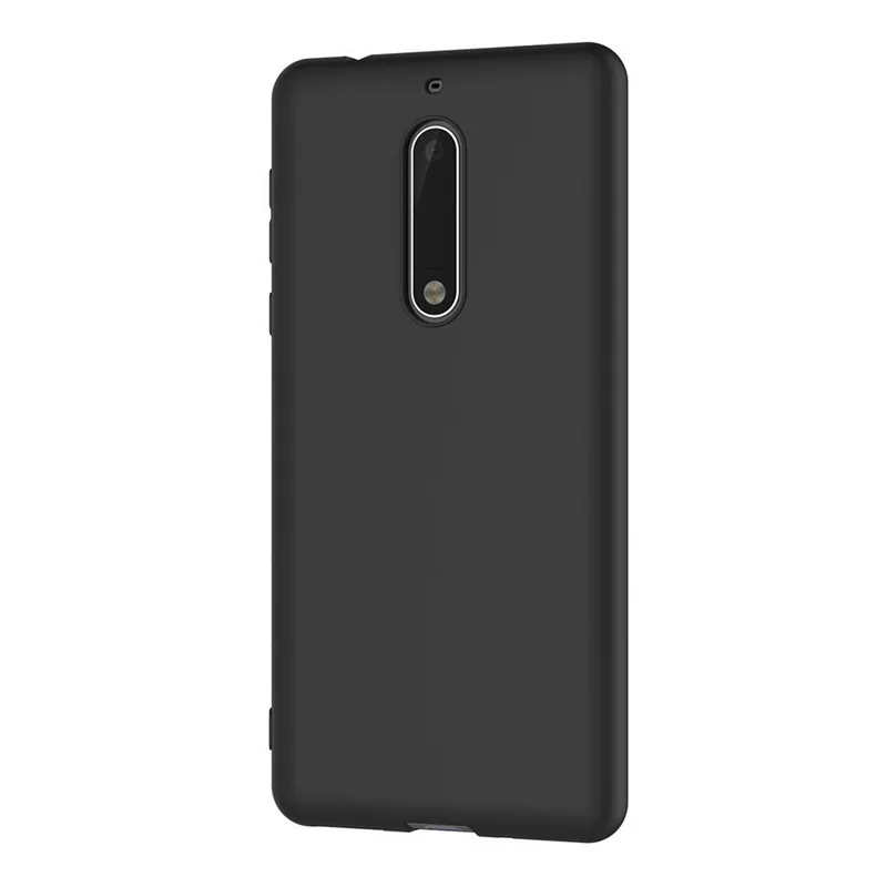 Чехол MODAZONGYE для Nokia 5, чехол для Nokia 5, Мягкая силиконовая задняя крышка, чехол для телефона, для Nokia5 TA-1053 TA-1024, 5,2 дюймов - Цвет: Black