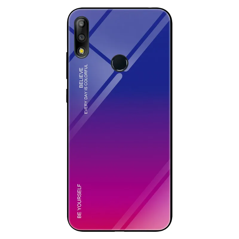 04 Модный чехол для телефона Asus Zenfone Max Pro M2 ZB633KL ZB631KL M1 ZB601KL ZB602K с градиентом из закаленного стекла - Цвет: 04