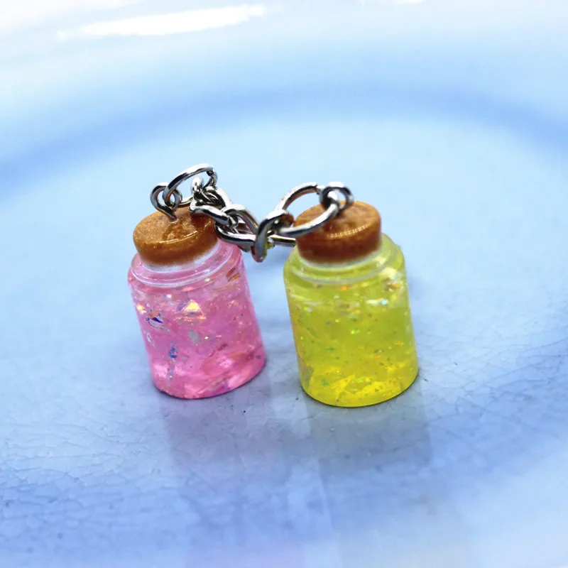 Colorful Simulation Transparent Honey Canned Bottle Resin Keychains Creative Jewelry Gifts Bag Car Phone Pendant Accessories | Украшения и