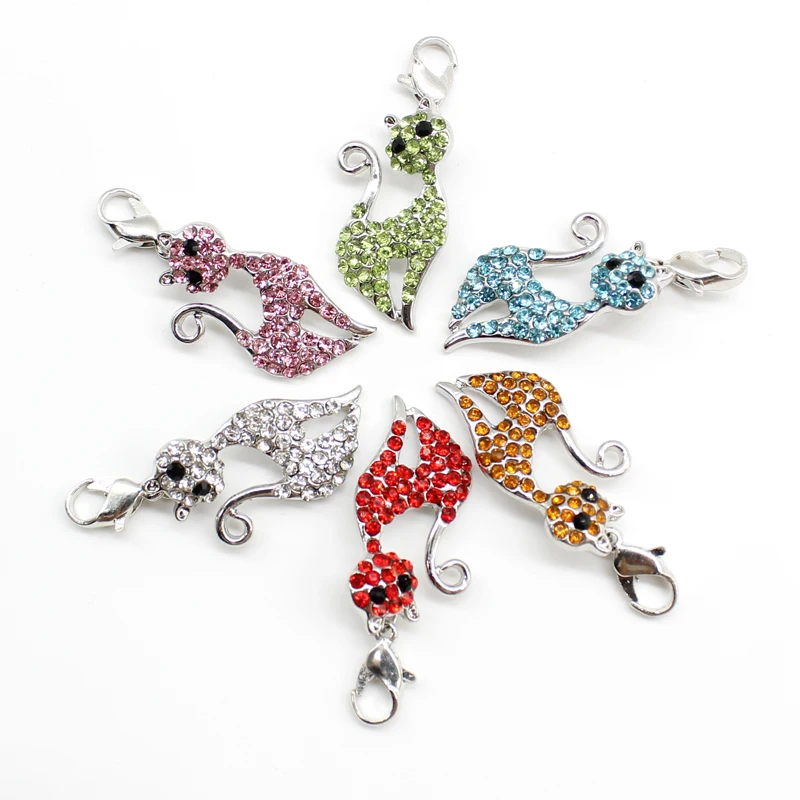 2016 New Super Deal Best Selling Fashion Lobster clasp pendants Charms Fox DIY Jewelry Accessories Full Rhinestone Free Shipping | Украшения